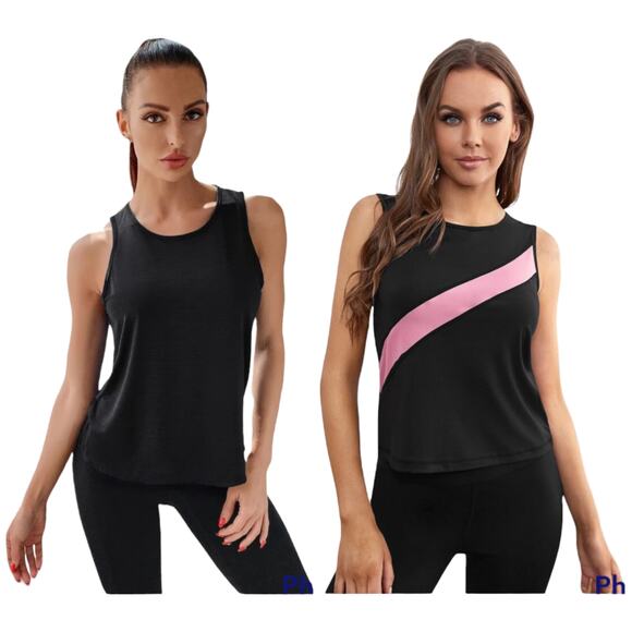 Shein 2 Pack Bundle Athletic Tank Tops - Picture 1 of 12